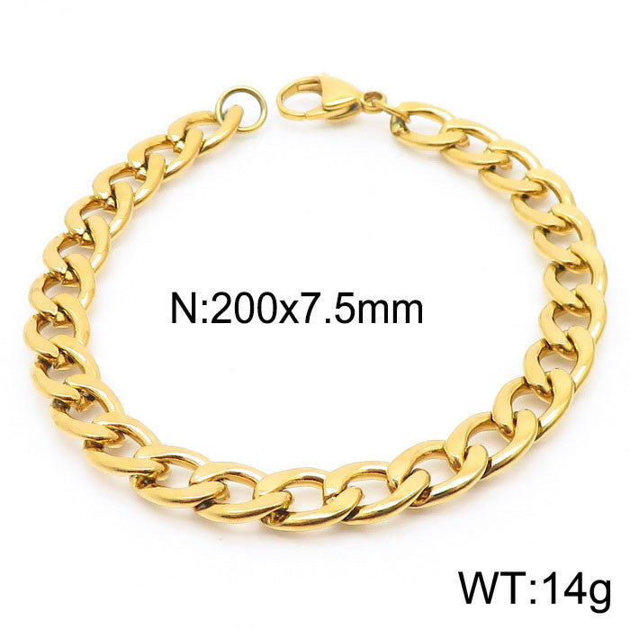 Minimalist Unisex Bracelet Stacked Figaro Twist Chain Cuban Chain