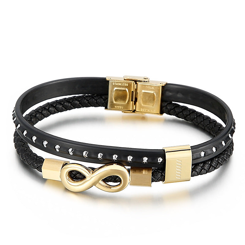 Planderful Mens Leather Bracelet Everyday Genie Weave