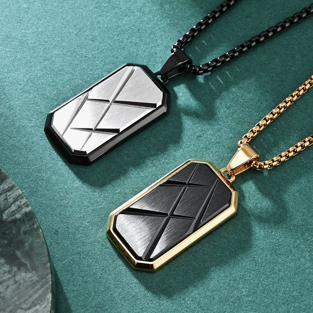Planderful Military Pendant Necklace Durable Steel For Men