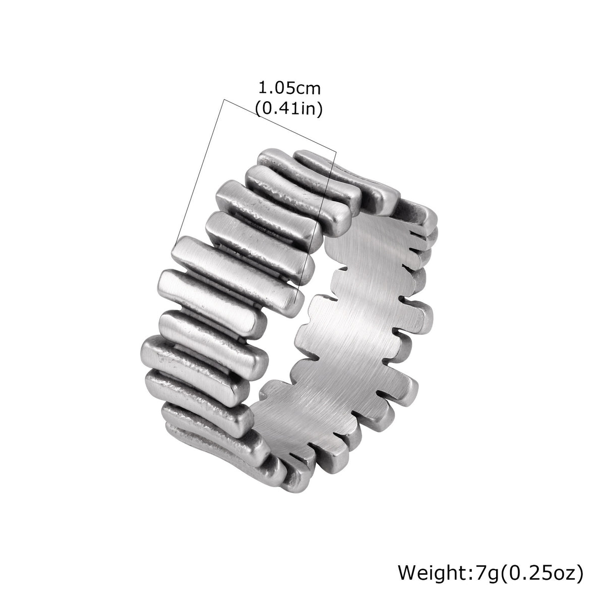 Cold Wind Geometry Irregular Stainless Steel Gear Unisex Ring