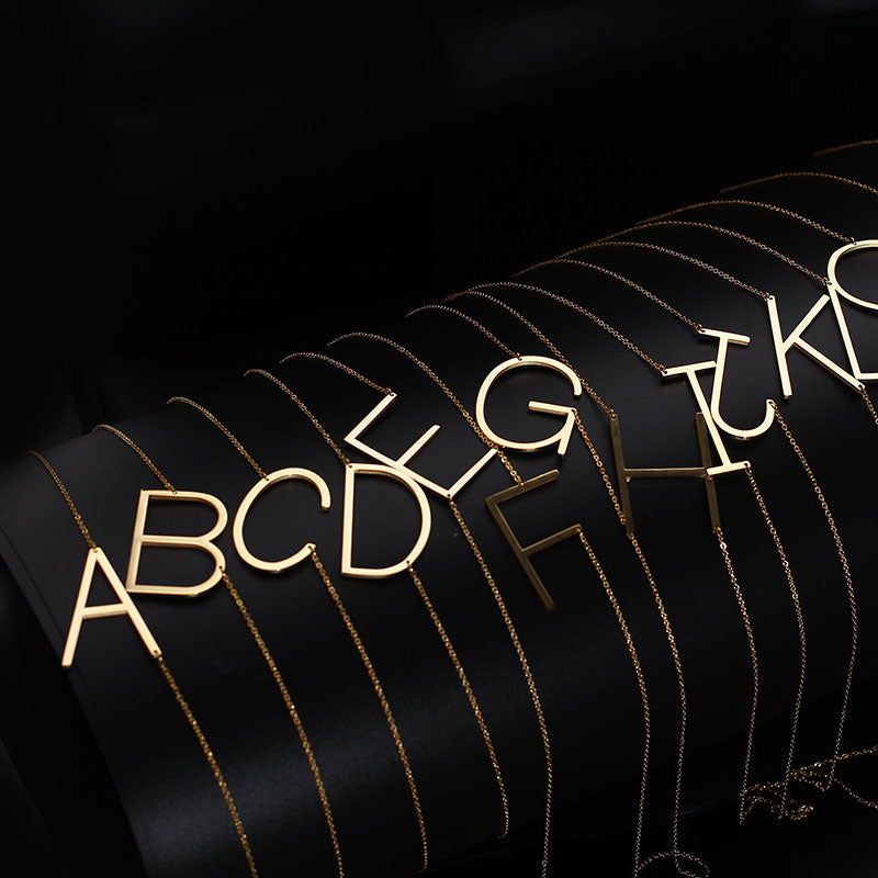 Clavicle Letter Necklace English Titanium Steel Clothing Necklace Stainless Steel Mother Gift Items