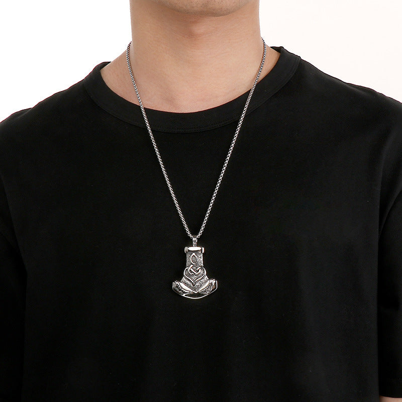 Planderful Dark Wolf Head Pendant Men Titanium Steel