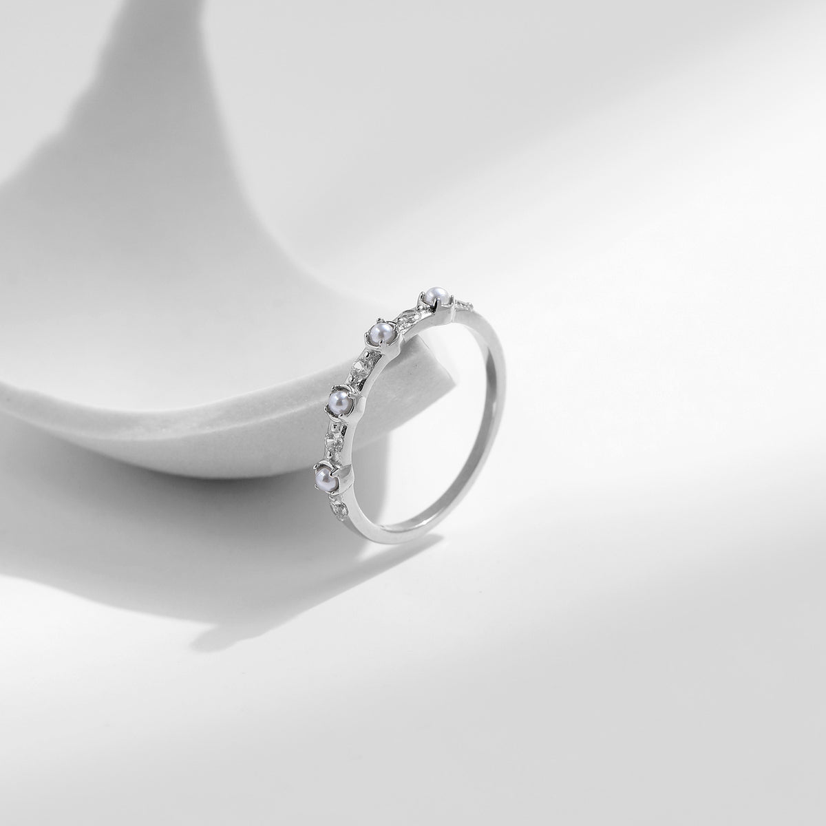 925 Sterling Silver Classic Pearl Ring