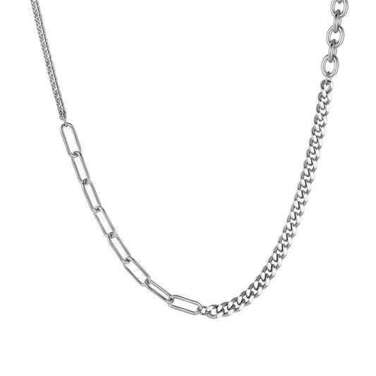 Planderful Durable Titanium Steel Cuban Chain Necklace Unisex Clavicle Style Hip Hop Statement