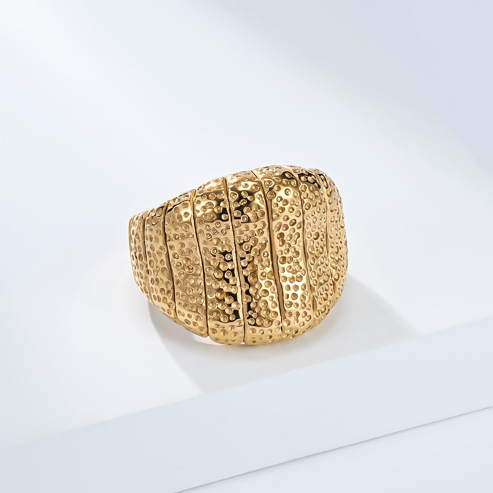 Planderful 18K Gold Plated Titanium Steel Ring For Women Personalized Everyday Genie Jewelry