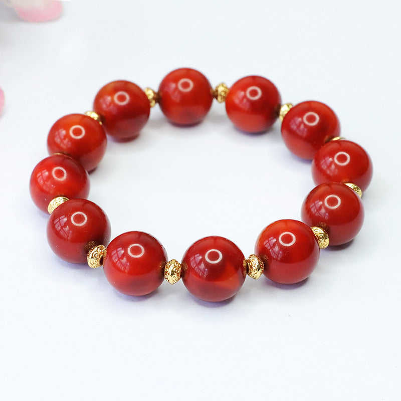 Silk Red Agate Bracelet with Entangled Sterling Silver