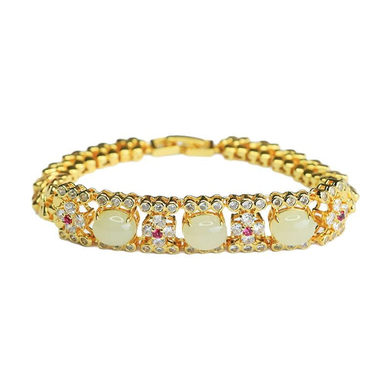 Qingshui Hetian Jade Wheat Motif Bracelet