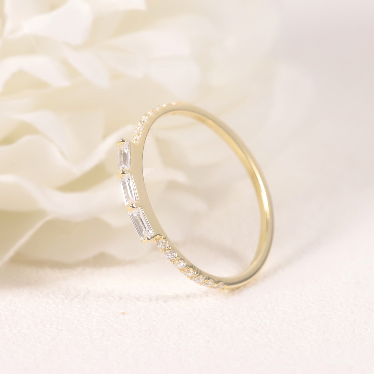 Casual Style Versatile Bag Gold Ring S925 Sterling Silver Moissanite Golden Dawn Series Ring