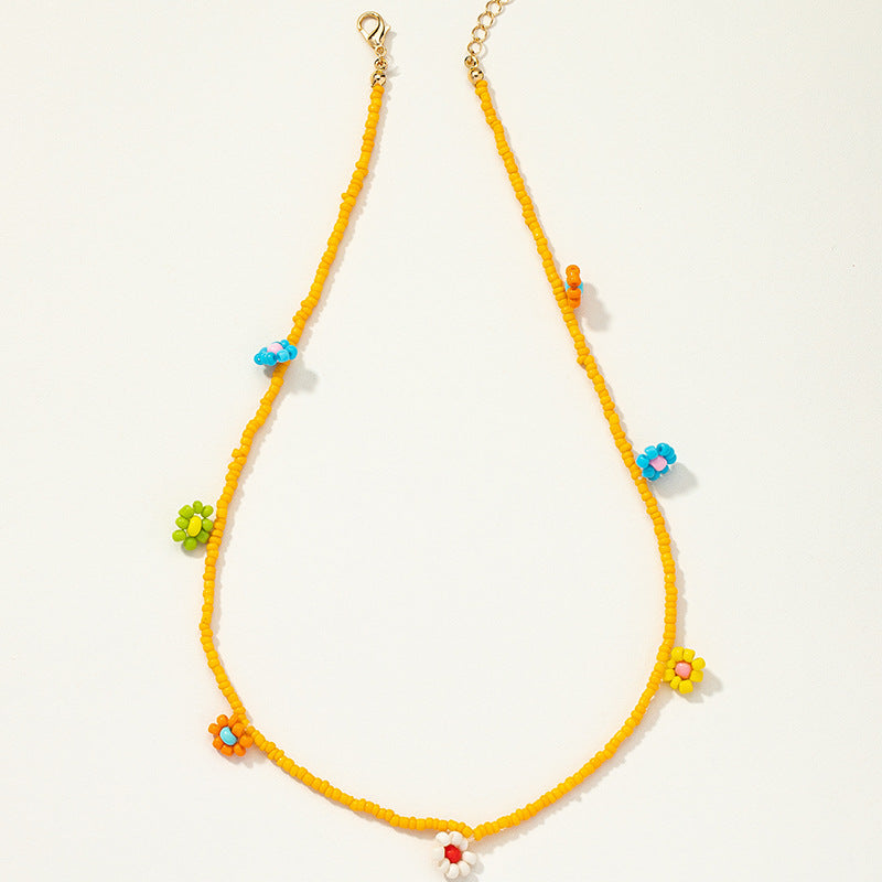 Bohemian Floral Cross-Border Necklace with Unique Handcrafted Design