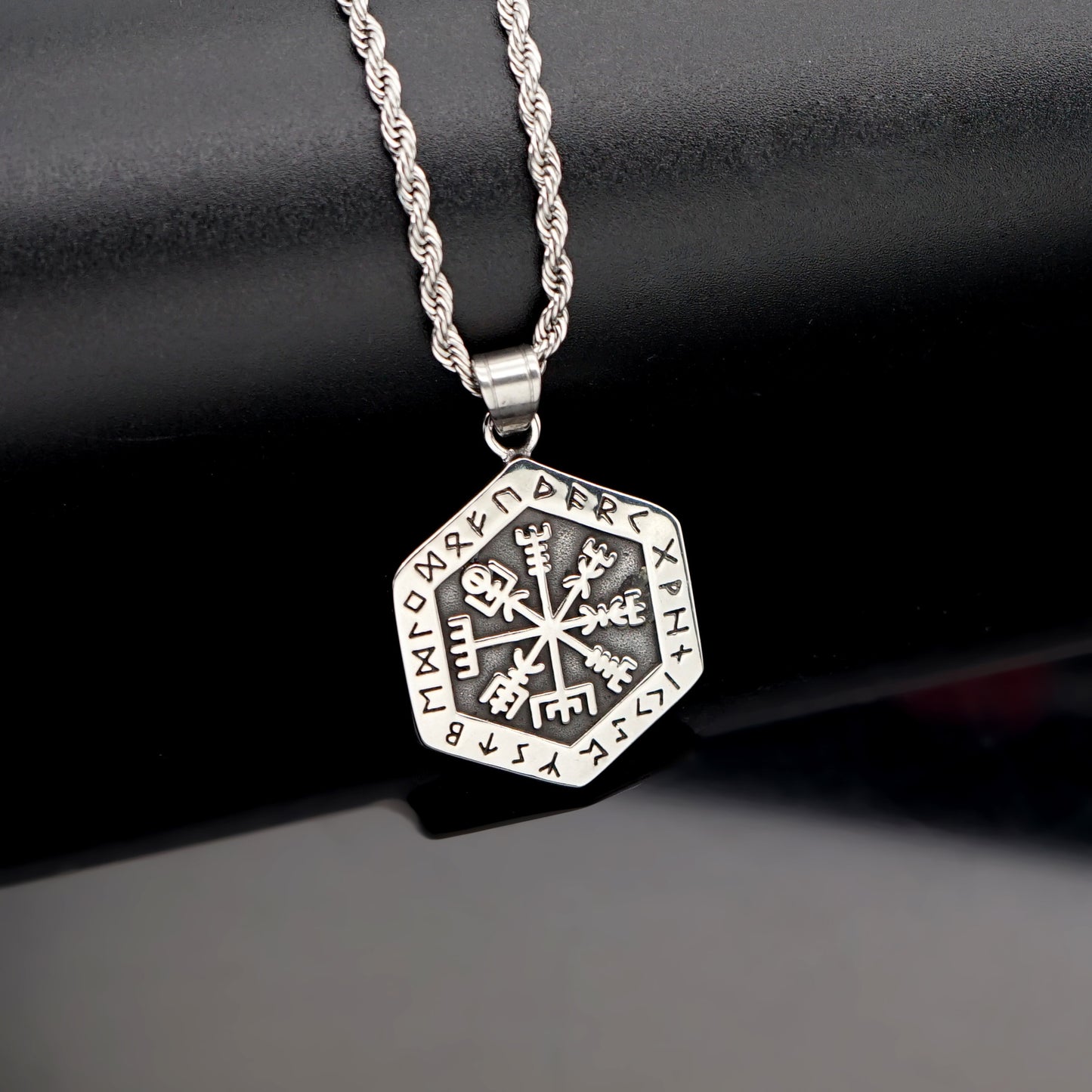 Titanium Steel Necklace – Vintage Viking Rune Pendant