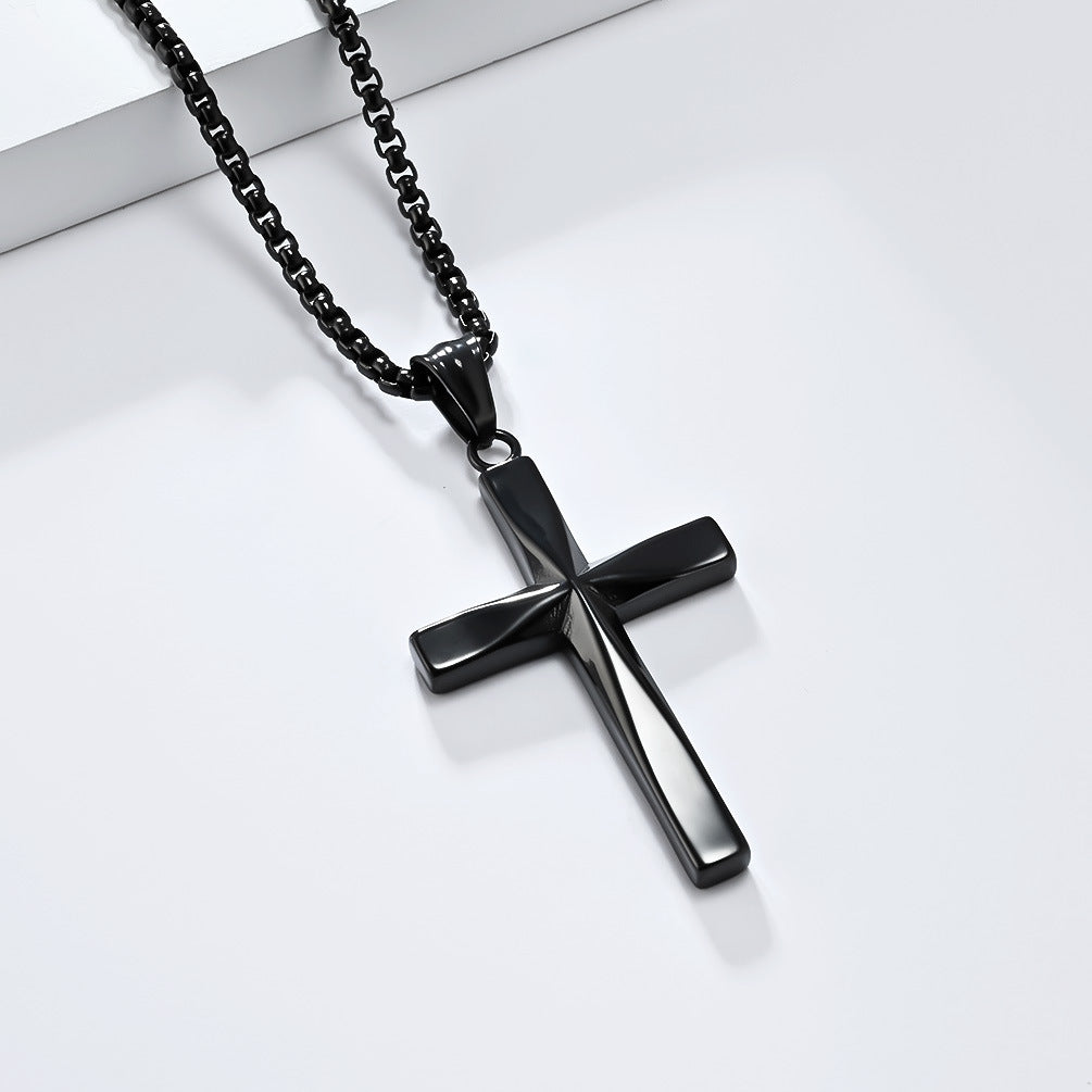 Planderful Unisex Titanium Steel Cross Necklace Everyday Genie Collection Minimalist Design