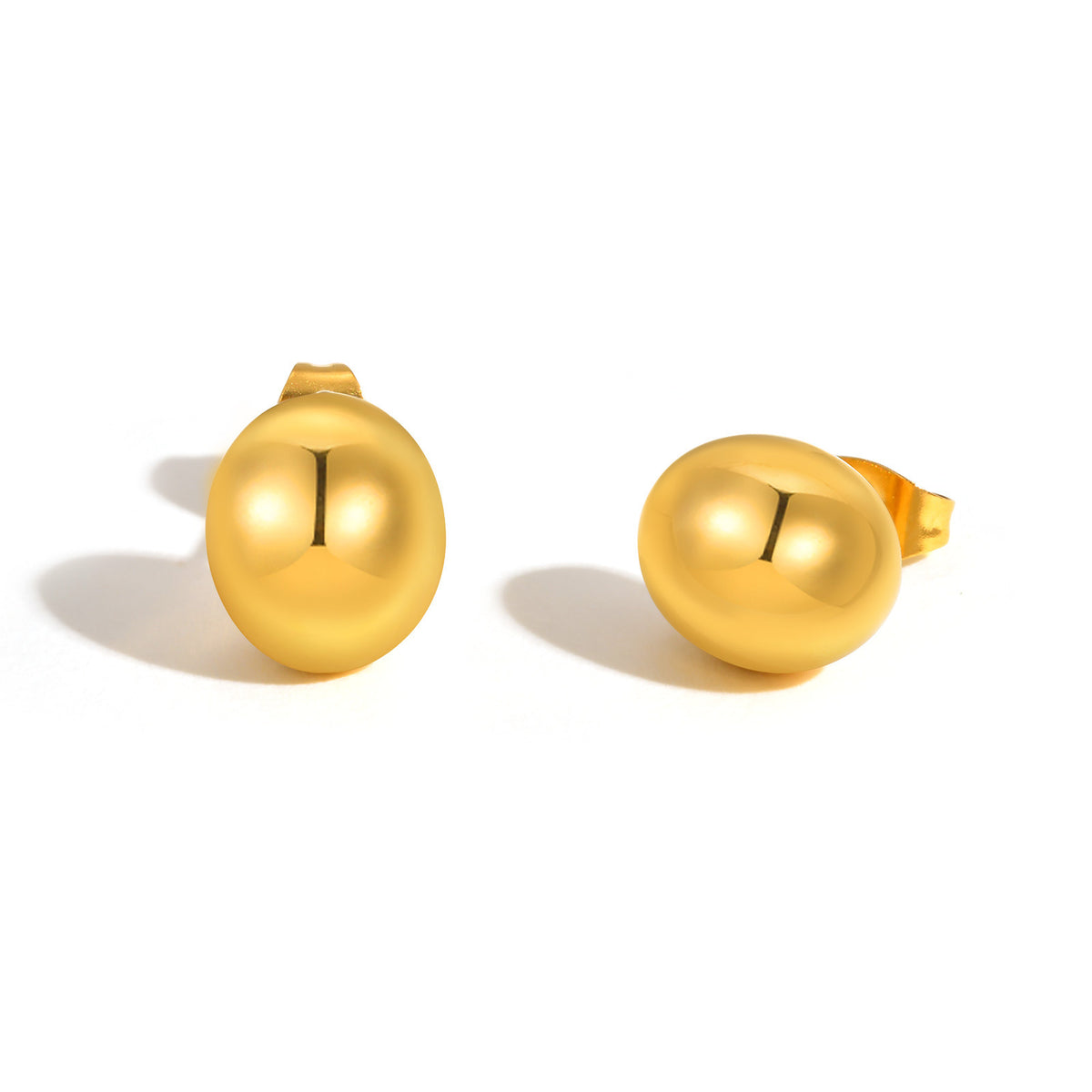 Modern Gold-Tone Stainless Steel Earrings