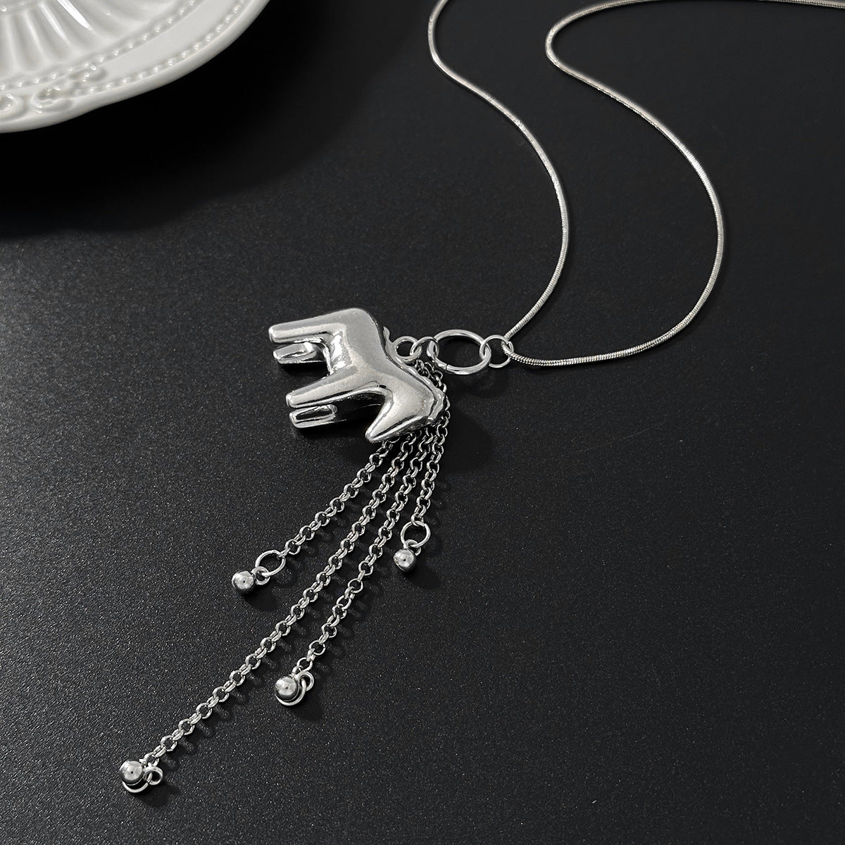 Pony Pendant Long Chain Necklace