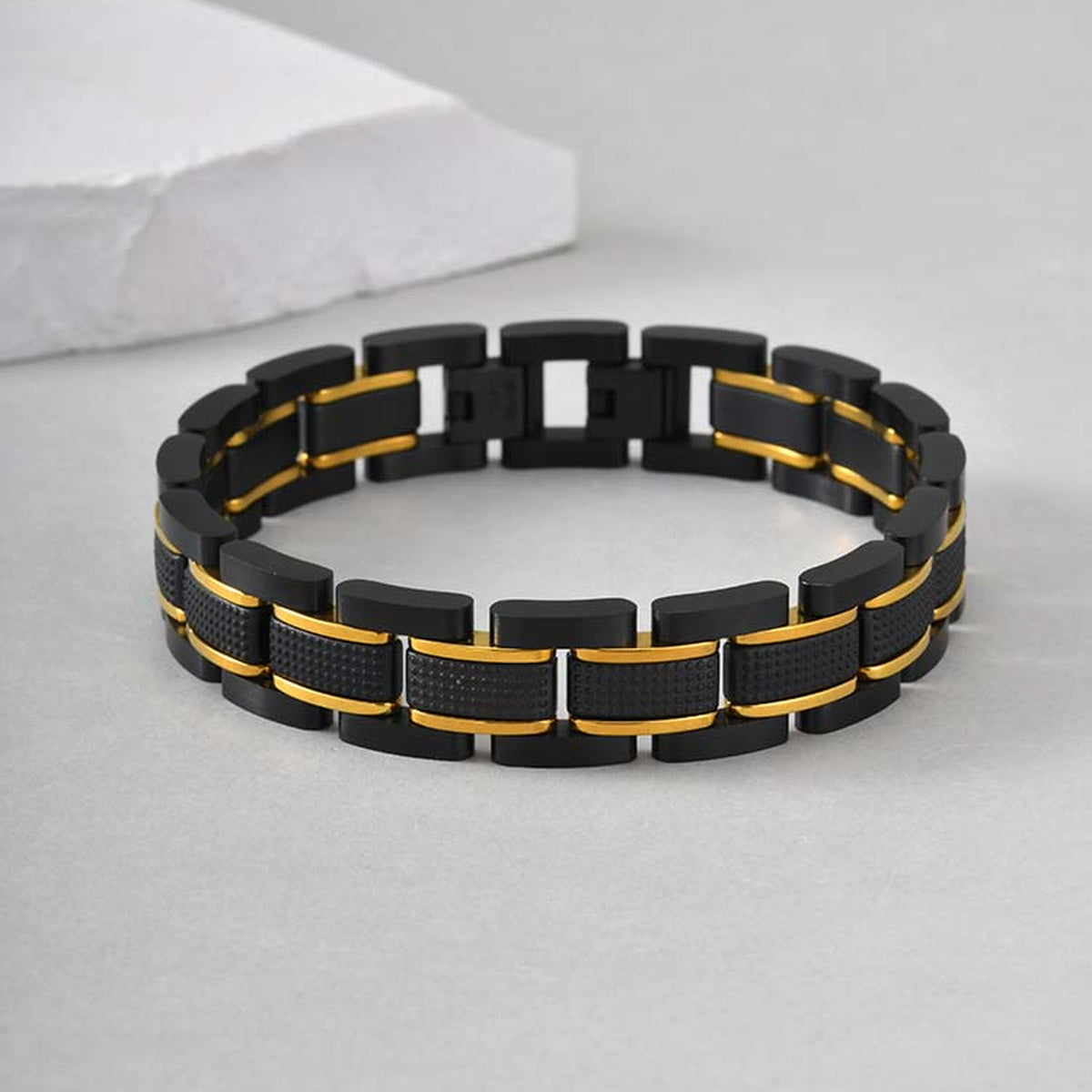 Black Stainless Steel Bracelet for Men