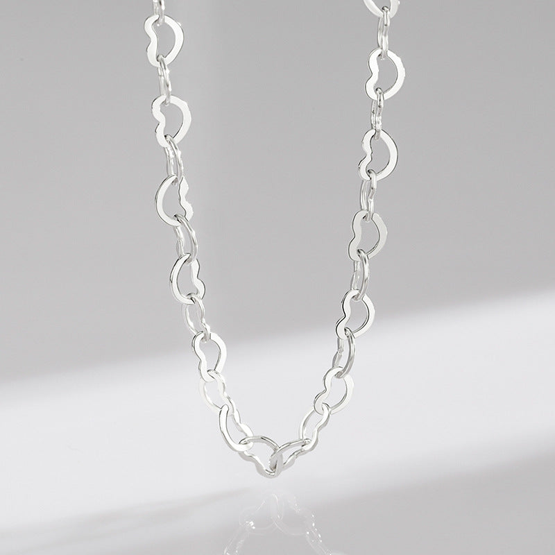 925 Sterling Silver Heart Snake Chain Necklace