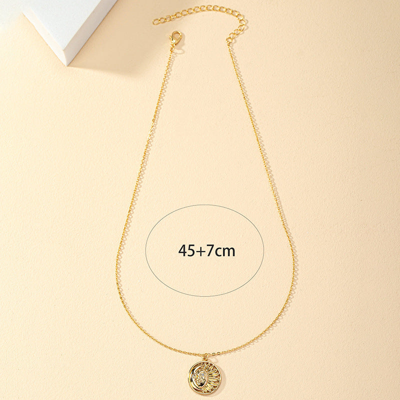 Sunflower and Moon Pendant Necklace - Vienna Verve Collection