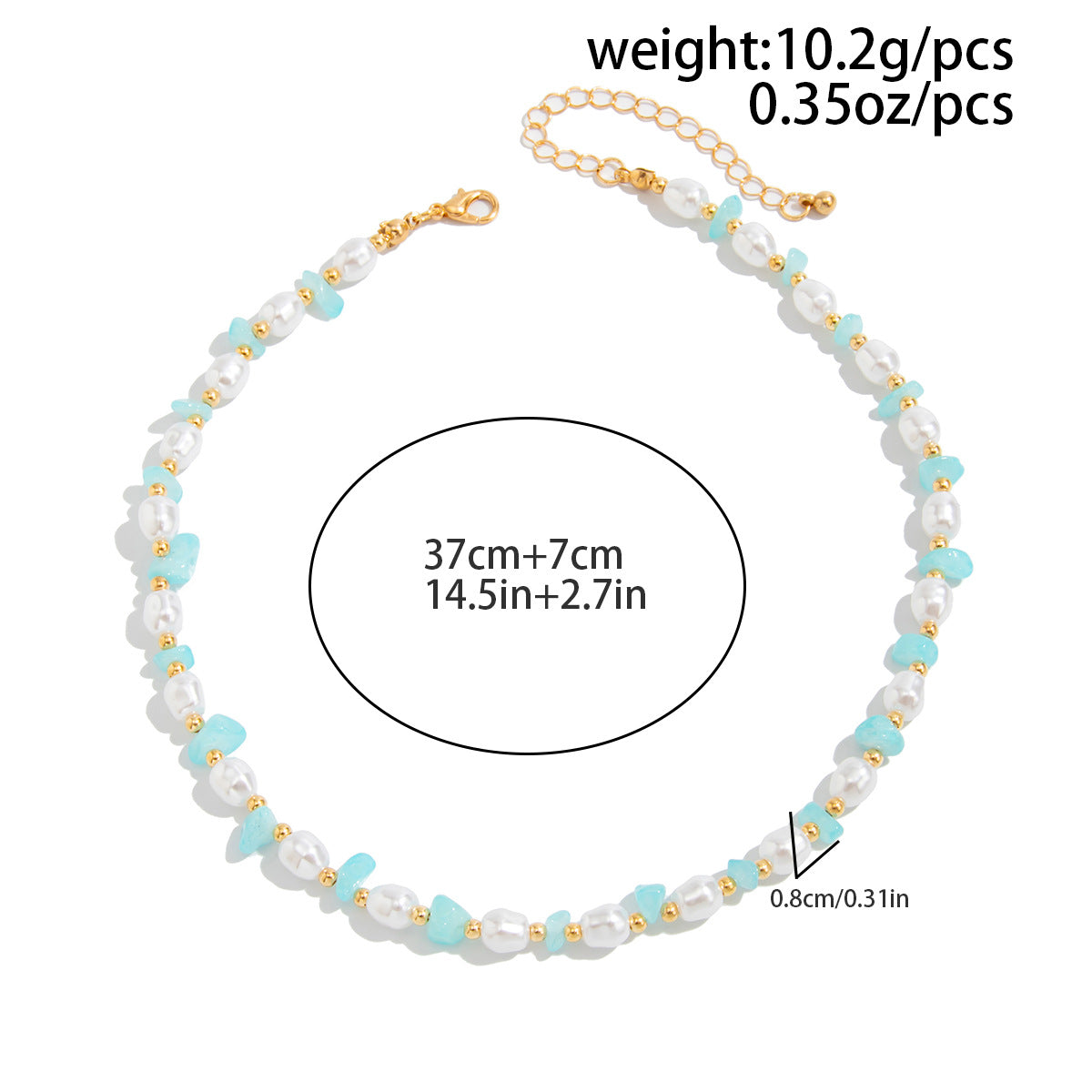Coastal Beaded Pearl-Style Necklace