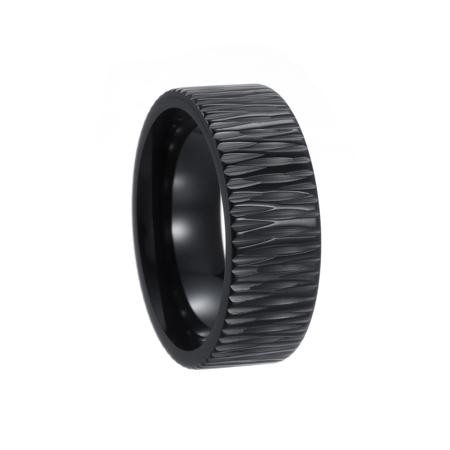 Planderful 8mm Pattern Stainless Steel Ring For Men