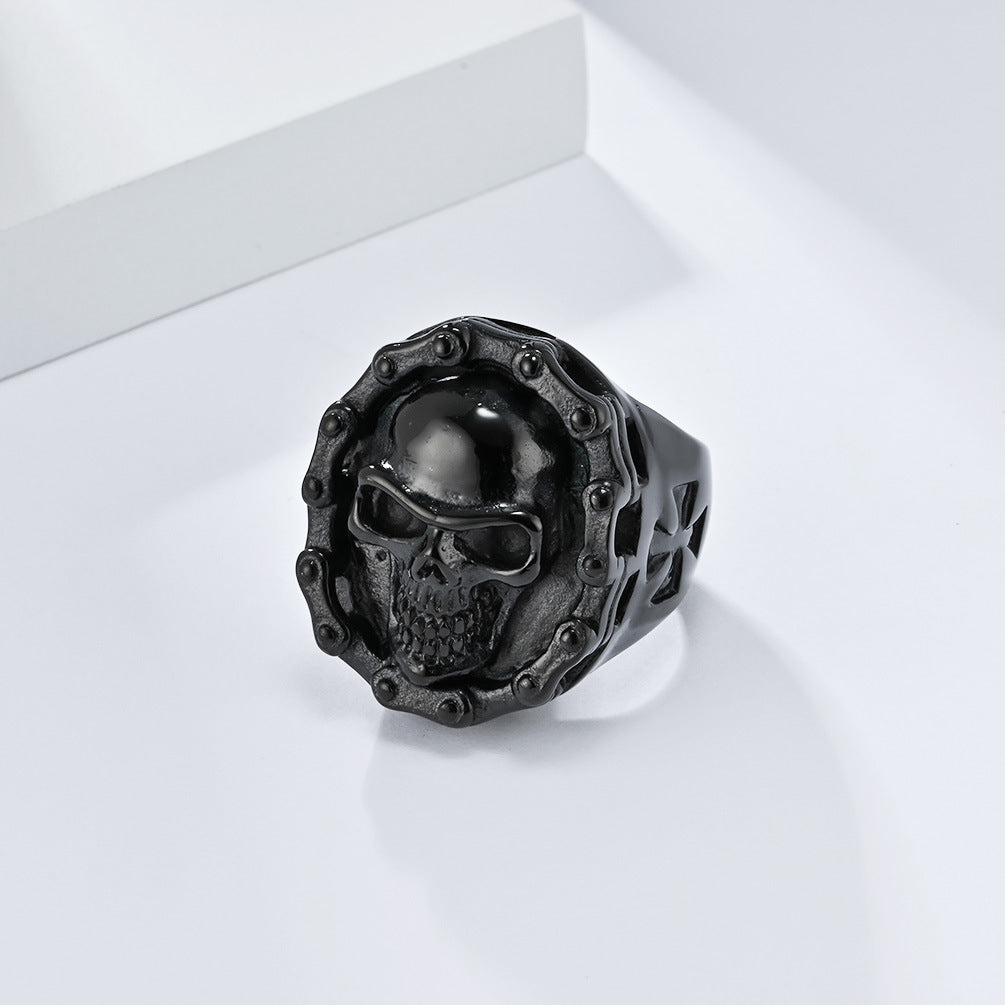 European American Retro Hiphop Skull Ring for Men Wholesale