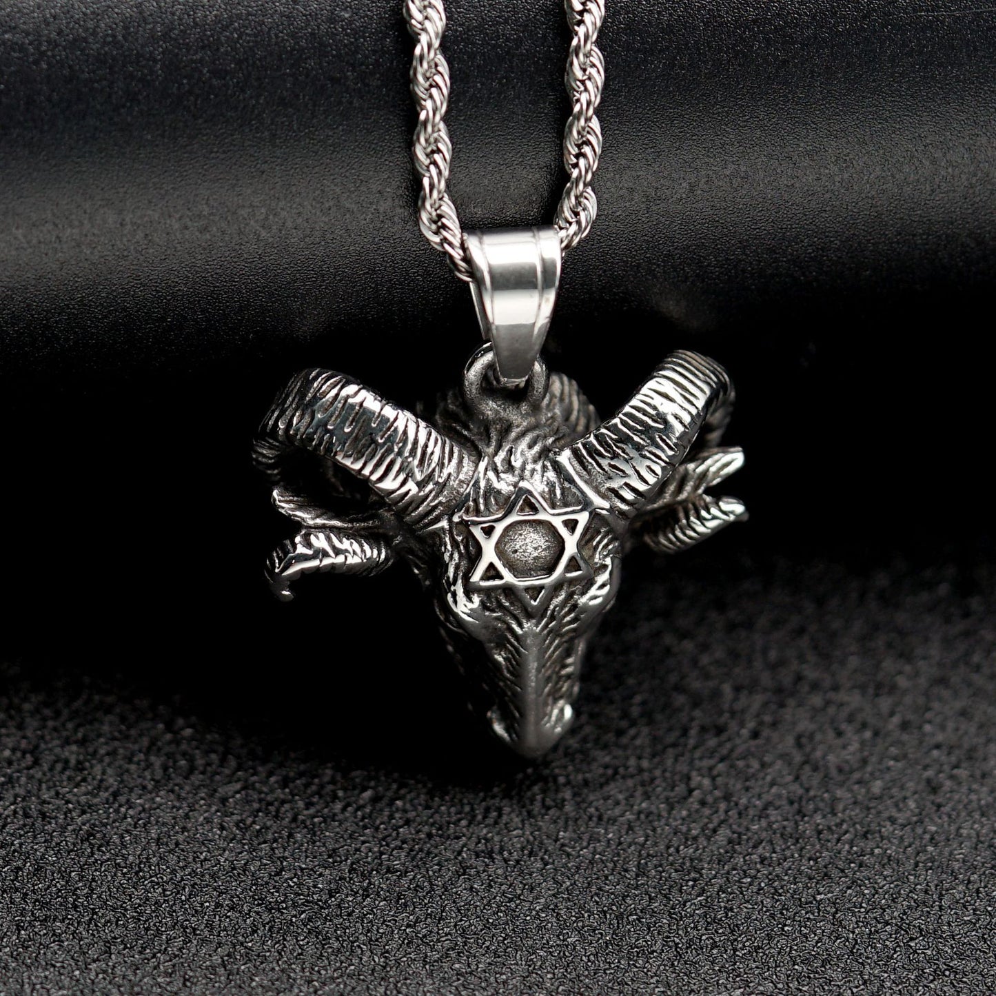 Steel Necklace - Vintage Goat Head Pendant