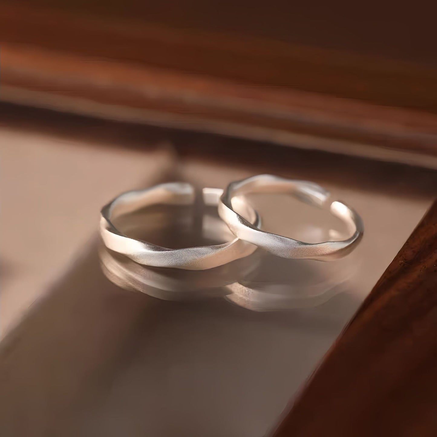 Planderful Mobius Ring Frosted Twist Unisex Sterling Silver S925 Adjustable Gift For Couples