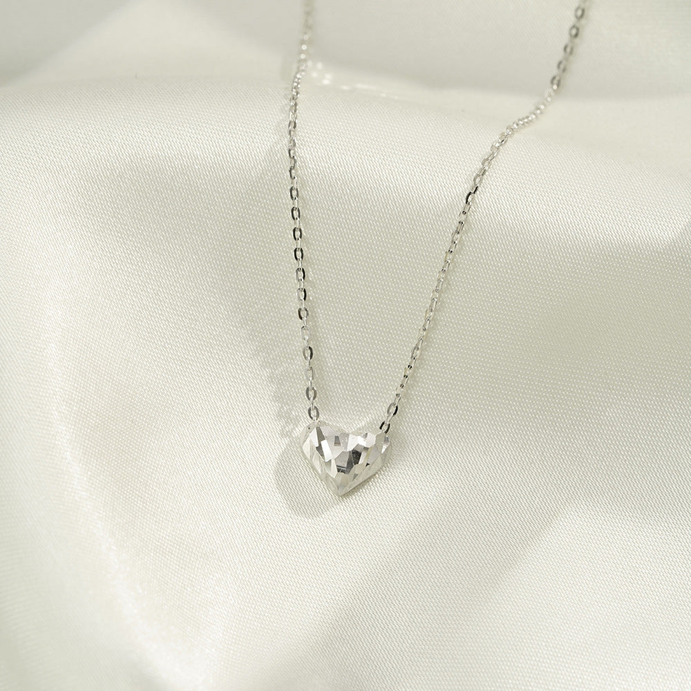 S925 Sterling Silver Necklace Women's Heart-Shaped Love Pendant