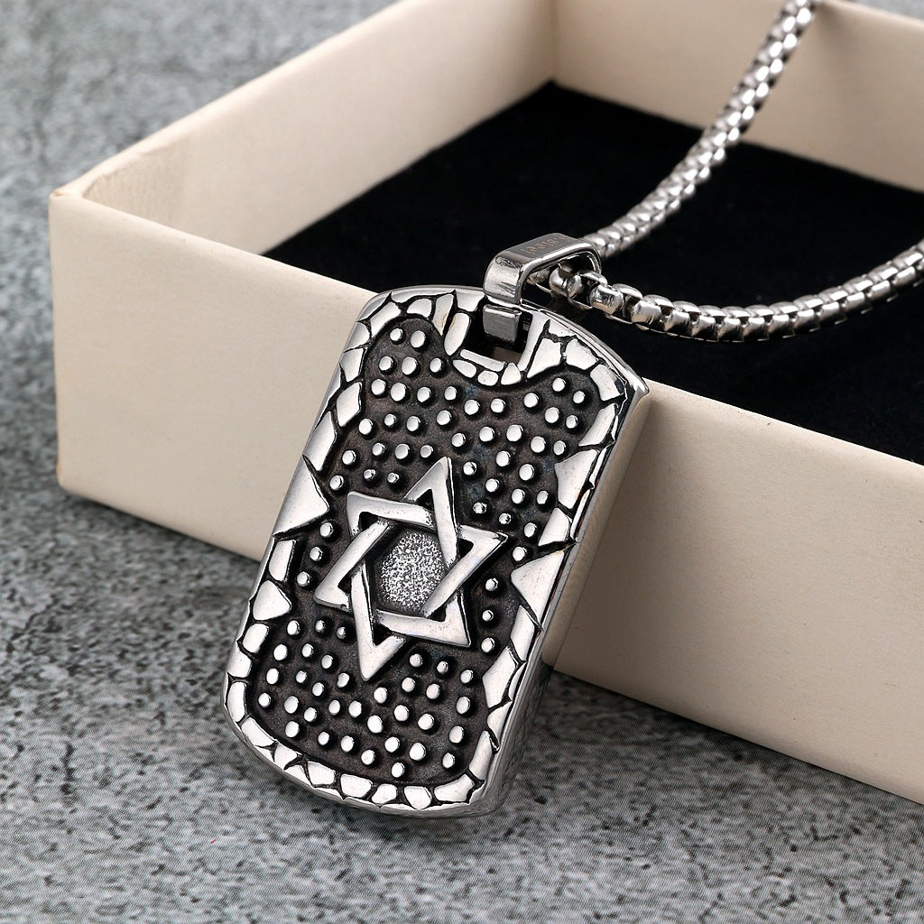 Vintage Stainless Steel Men's Pendant Necklace