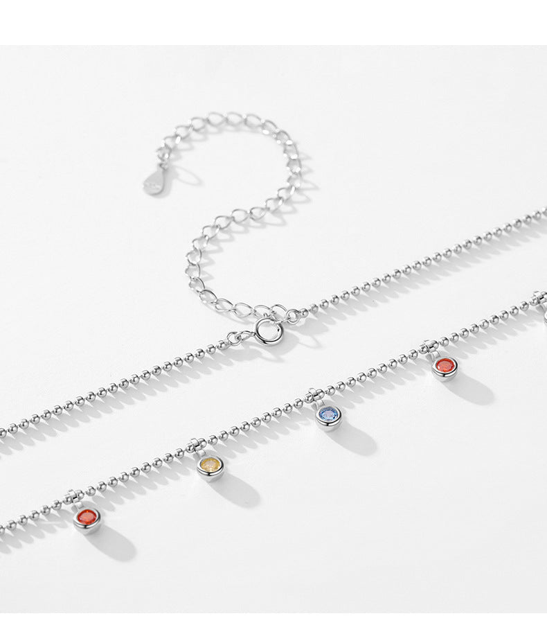 Korean Style S925 Sterling Silver Zircon Clavicle Chain Fashion Necklace