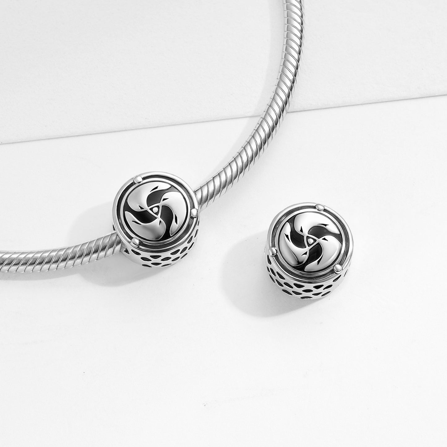 Planderful Jewelry Sterling Silver Beading Pendant Featuring Three Fish Symbol Elegant Minimalist Jewelry Gift