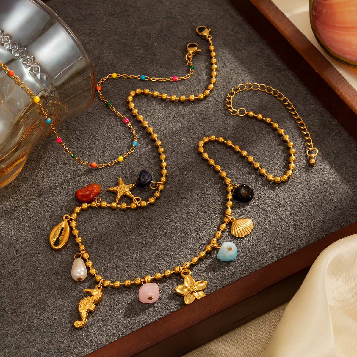 Starfish Pearl-Style Double-Layer Necklace