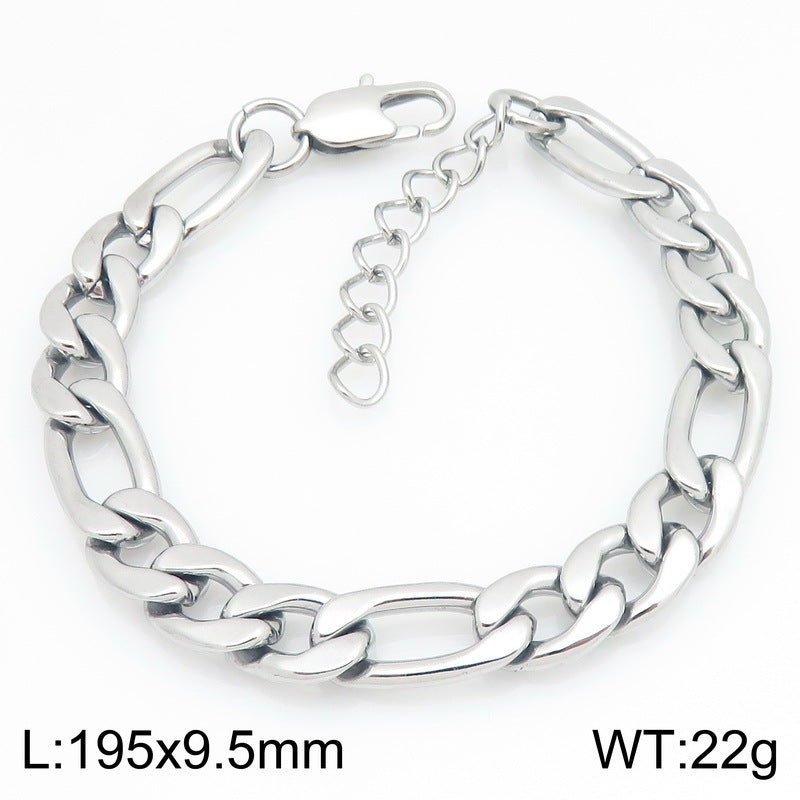 Figaro Titanium Steel Bracelet – Daily Unisex Neutral Wind Element Chain Nk Chain Bracelet