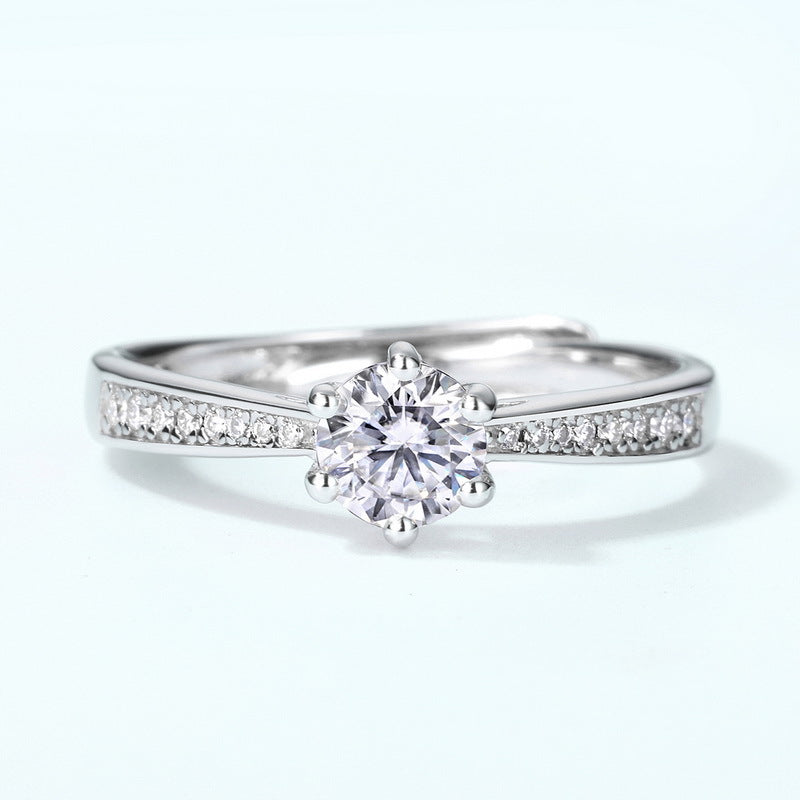 Planderful Classic Moissanite Sterling Silver Ring – 5 × 5 mm, 0.5 ct – Style 1