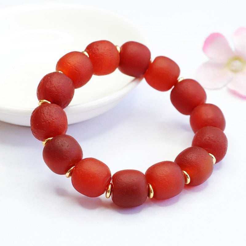 Fortune's Favor Sterling Silver Red Agate Bracelet