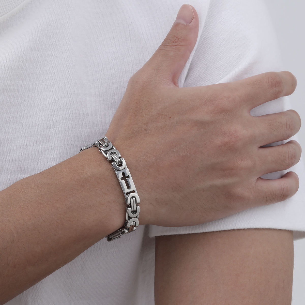 Cross Stainless Steel Bracelet for Men