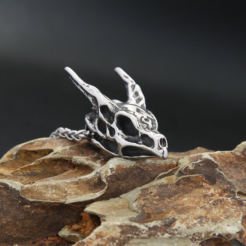 Explosion Retro Punk Skull Faucet Pendant Necklace for Men