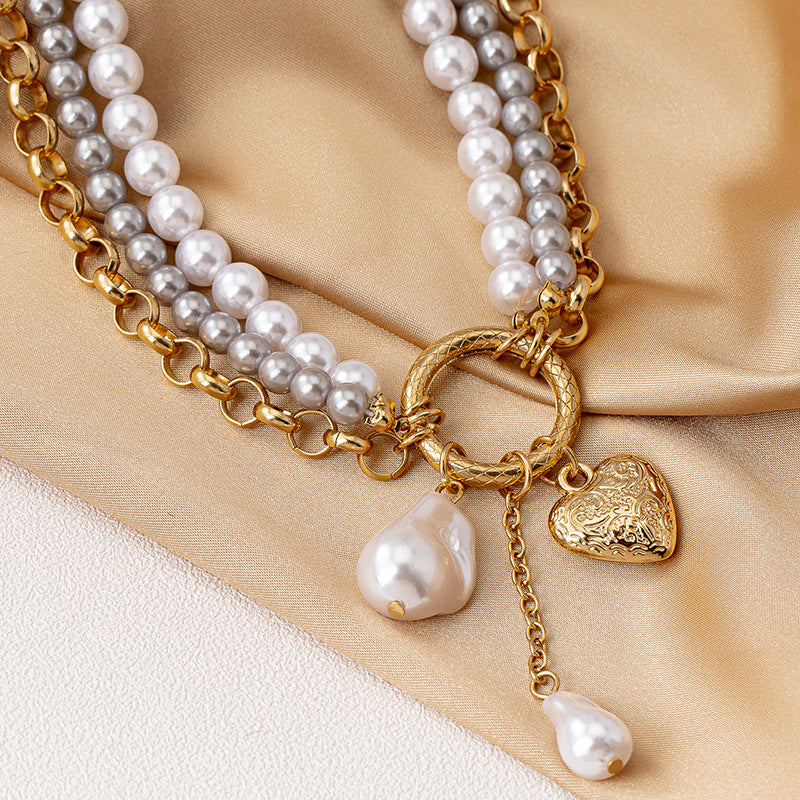 Planderful Vienna Verve Necklace – Elegant Baroque Imitation Pearl Design