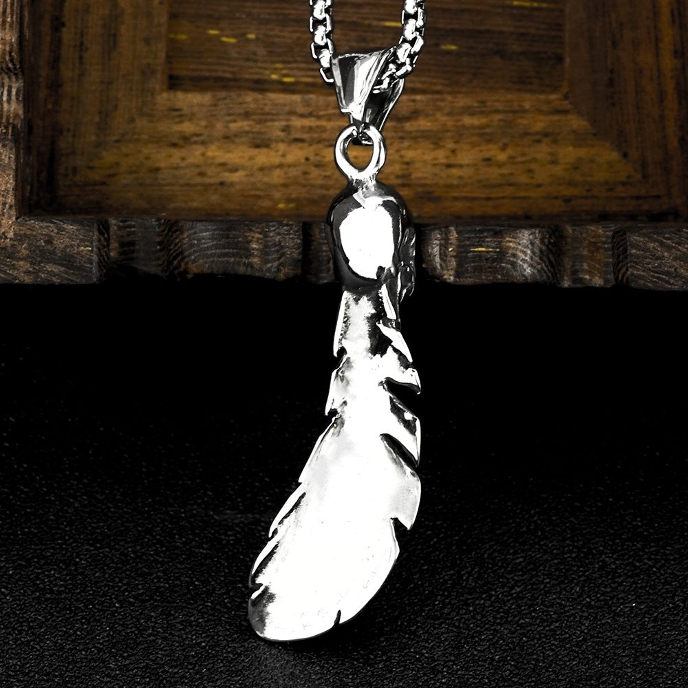 European And American Retro Skull Wings Necklace For Men