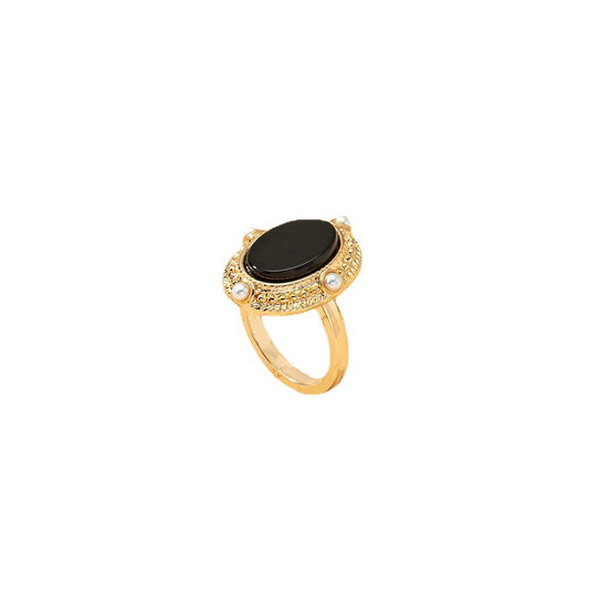 Luxurious Pearl Ring Inspired by European and American Design - Elegant Retro Style Jewelry