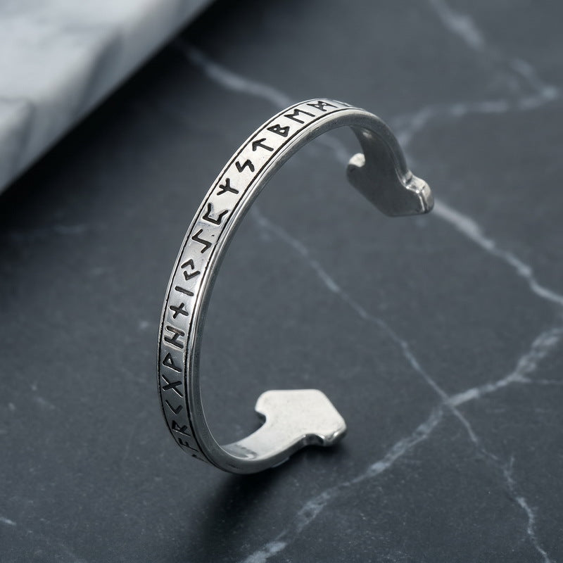 Nordic Viking Rune Rune Thor's Hammer Open Bracelet Celtic Knot Life Tree Stainless