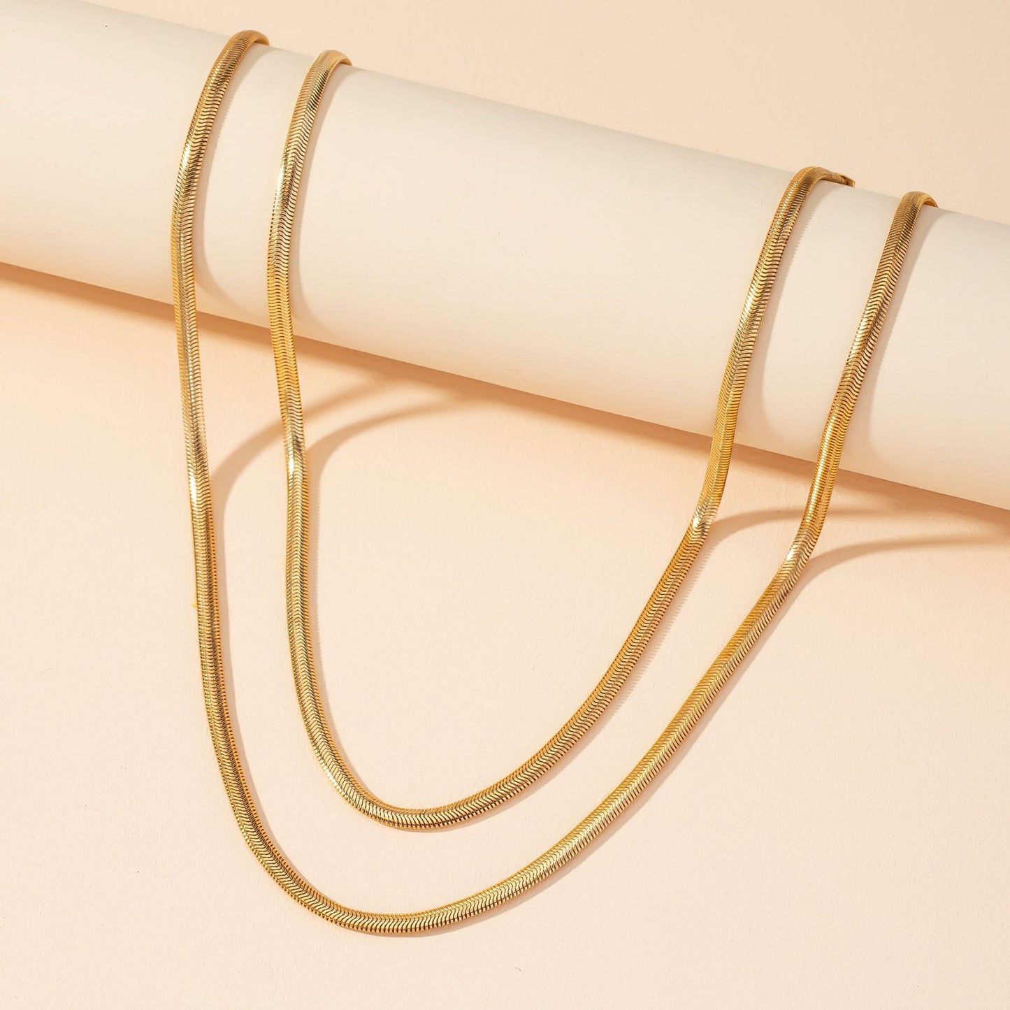 European Style Snake Chain Necklace Set with Matching Neck Ornament - Vienna Verve Collection