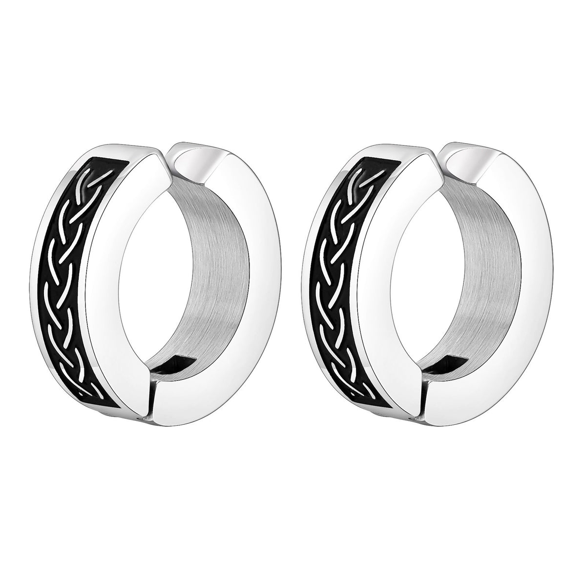 Modern Silver-Tone Stainless Steel Earrings