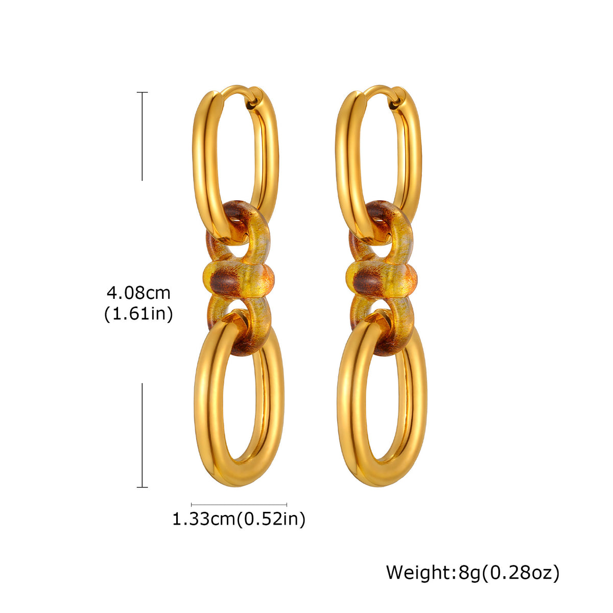 Gold Oval-Link Jewelry — Necklace, Bracelet or Earrings