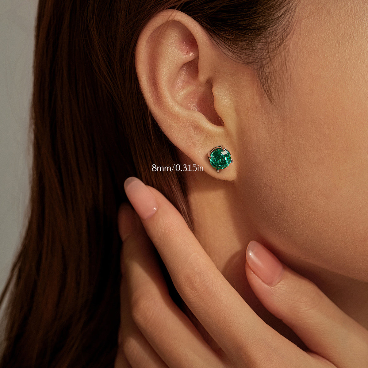 925 Sterling Silver Paraiba-Color Rose-Cut Zircon Stud Earrings