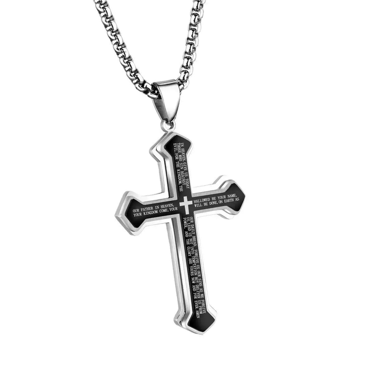 Planderful Everyday Genie Three Layer Titanium Steel Mens Necklace Hip Hop Pendant