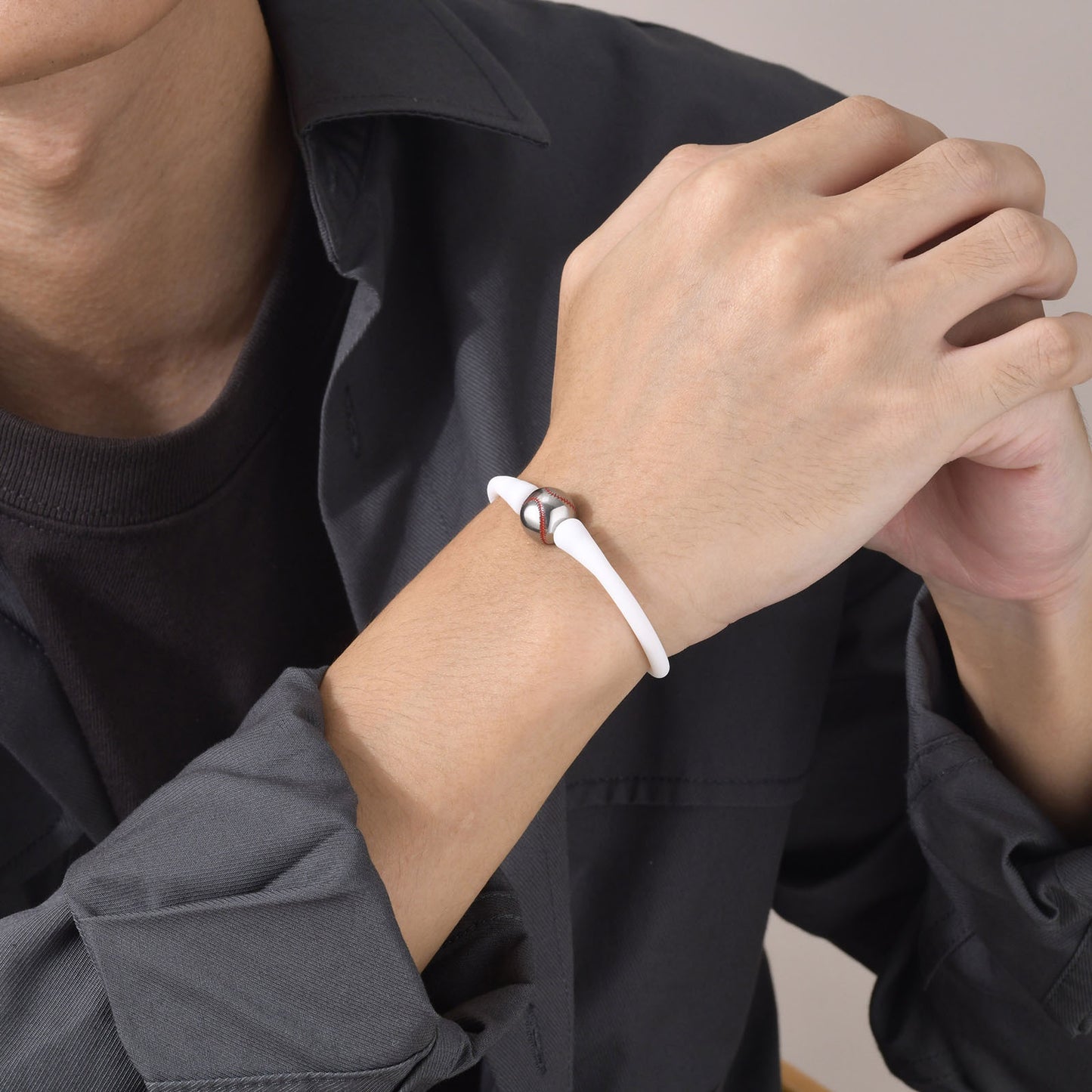 Cross-Border Jewelry Wholesale Stainless Steel Baseball Bracelet for Men