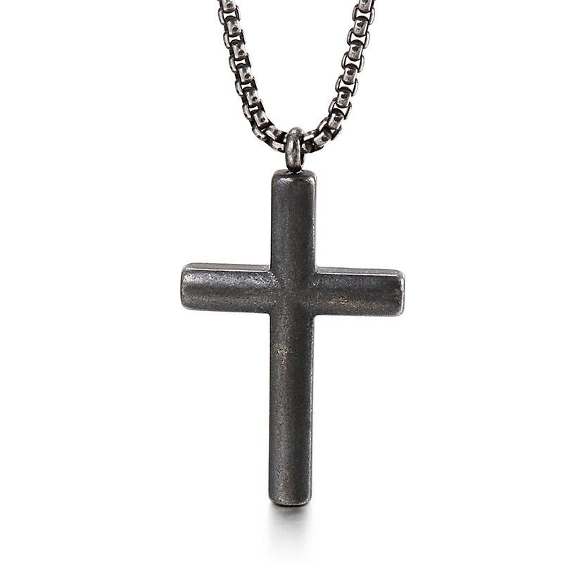 Stylish Titanium Steel Cross Pendant Necklace for Couples - Unisex Fashion Accessory