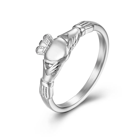 Cross-Border Irish Cladda Titanium Steel Wedding Ring for Couples