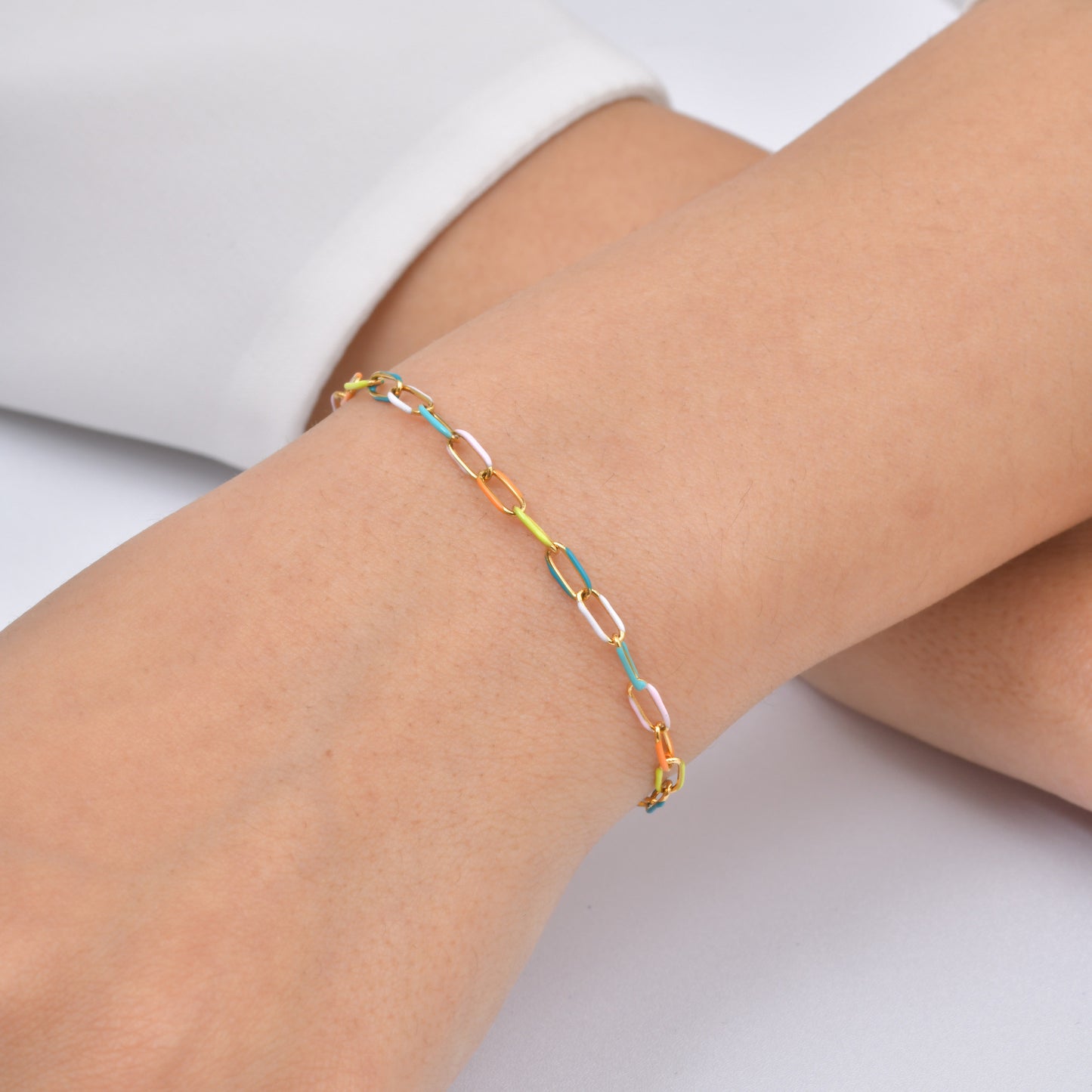 Stainless Steel Bohemian Color Oil Drop Bracelet Necklace