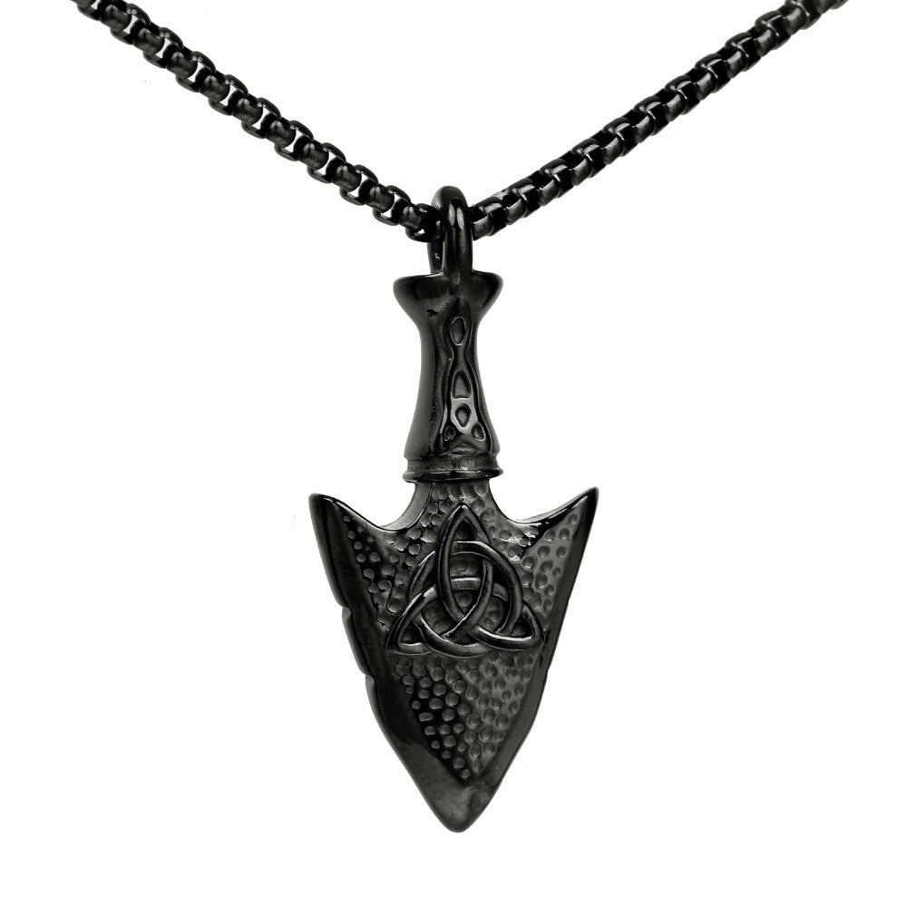 Stainless Steel Celtic Knot Arrow Pendant Durable For Men By Planderful Everyday Genie Hip Hop Necklace