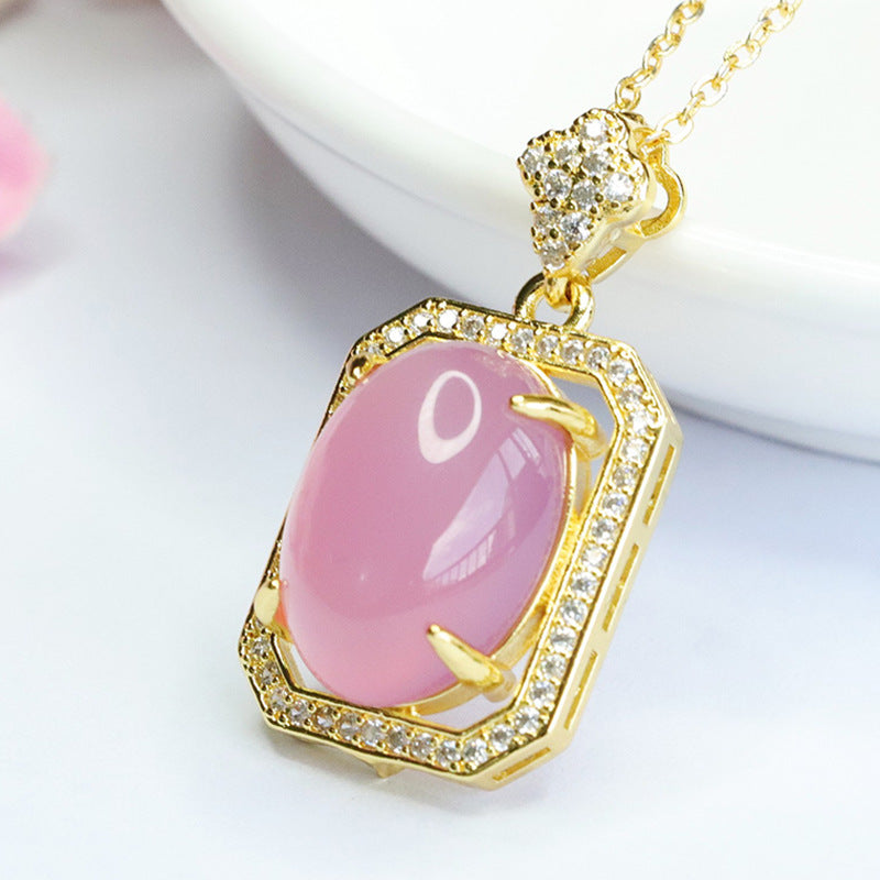 Chalcedony Zircon Sterling Silver Necklace